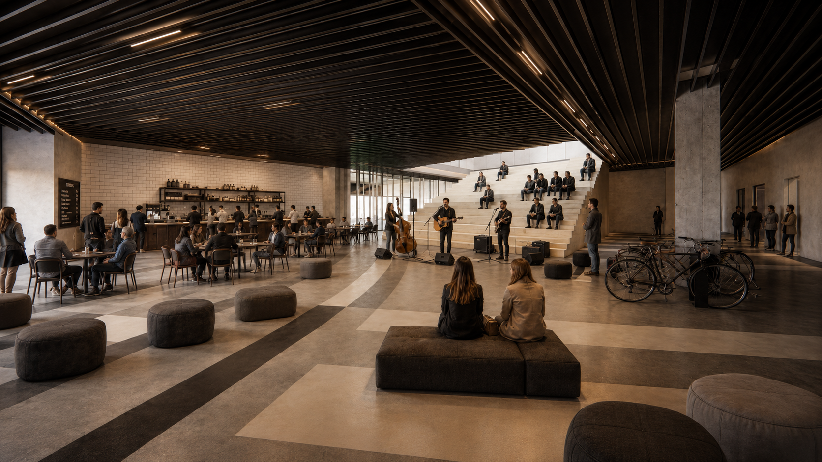 Espacio flexible de encuentro, café y actividad cultural de IRIS